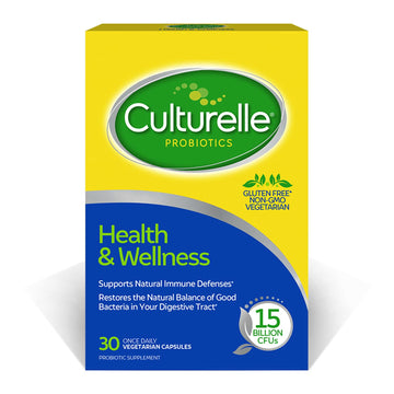 Culturelle Health & Wellness Daily Probiotic for Women & Men - 30 Count - 15 Billion CFUs & A Proven-Effective Probiotic Strain Support your Immune System- Gluten Free, Soy Free, Non-GMO CulturelleAu supplements