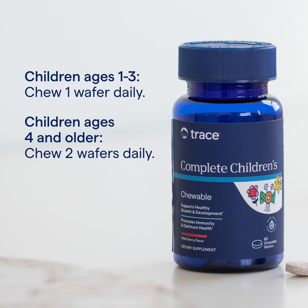 Trace Minerals Complete Children's Chewable - Gluten-Free Multivitamin for Kids - Chewable Multivitamin Supplement to Support Health & Development - 60 Chewable Wafers (30 Servings) Trace MineralsAu supplements