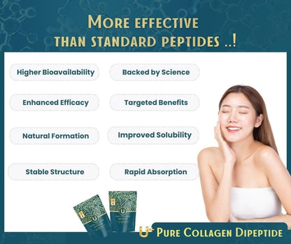U+ Pure Collagen Dipeptide Supplement - Advanced Hydrolyzed Collagen Powder for Skin, Hair U+ Pure CollagenUS supplements