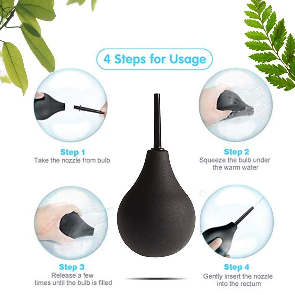 GNEGKLEAN Black Silicone Enema Bulb Kit 7.6oz Clean Anal Douche for Men Women with 19.7in GNEGKLEANAu supplements