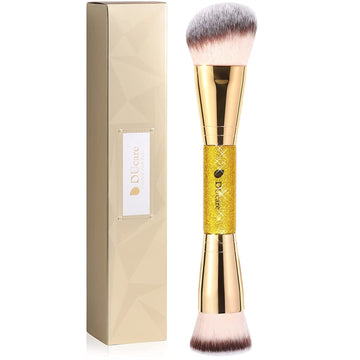 DUcare Dual End Foundation Contour Bronzer Brush, Gold Glitter Handle Double Ended Professional Face Makeup Tool for Liquid Cream Powder DUcareAu supplements