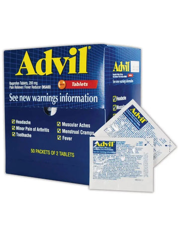 Advil WL0151-50 Ibuprofen Pain Relief Tablet, 200mg, Standard, Blue/Red (Pack of 50) AdvilAu supplements