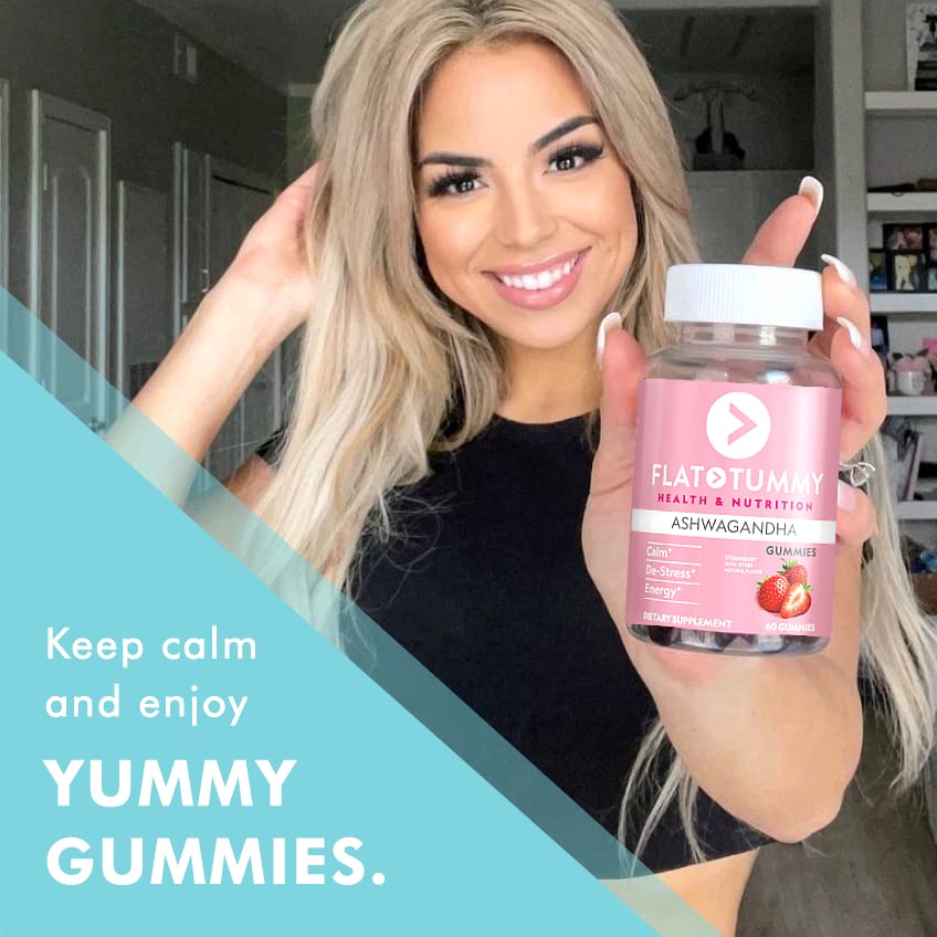 Flat Tummy Tea Ashwagandha Gummies (60 Count) feat. Lemon Balm - Destress,Calm Flat Tummy TeaAu supplements