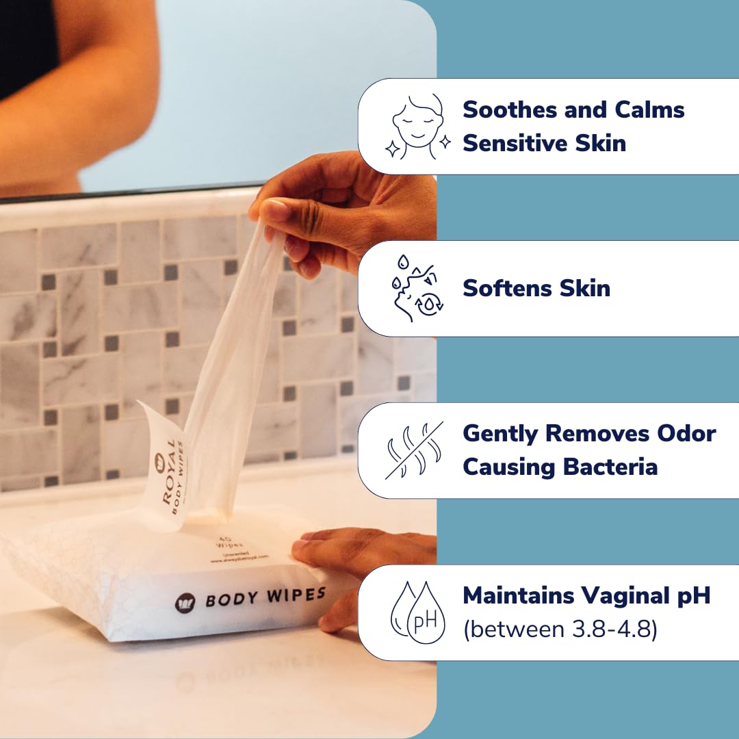 Royal Intimate Cleansing Feminine Wipes for Vaginal Hygiene, Personal Cleansing, Period Care RoyalAu supplements