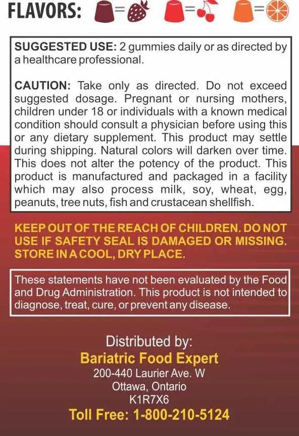 Bariatric Expert Multivitamin Gummies – Fast-Melting Dietary Supplement for Adults Post-Gastric Sleeve and Bypass, Nutritionist Recommended, 90 Count Bariatric Food ExpertAu supplements