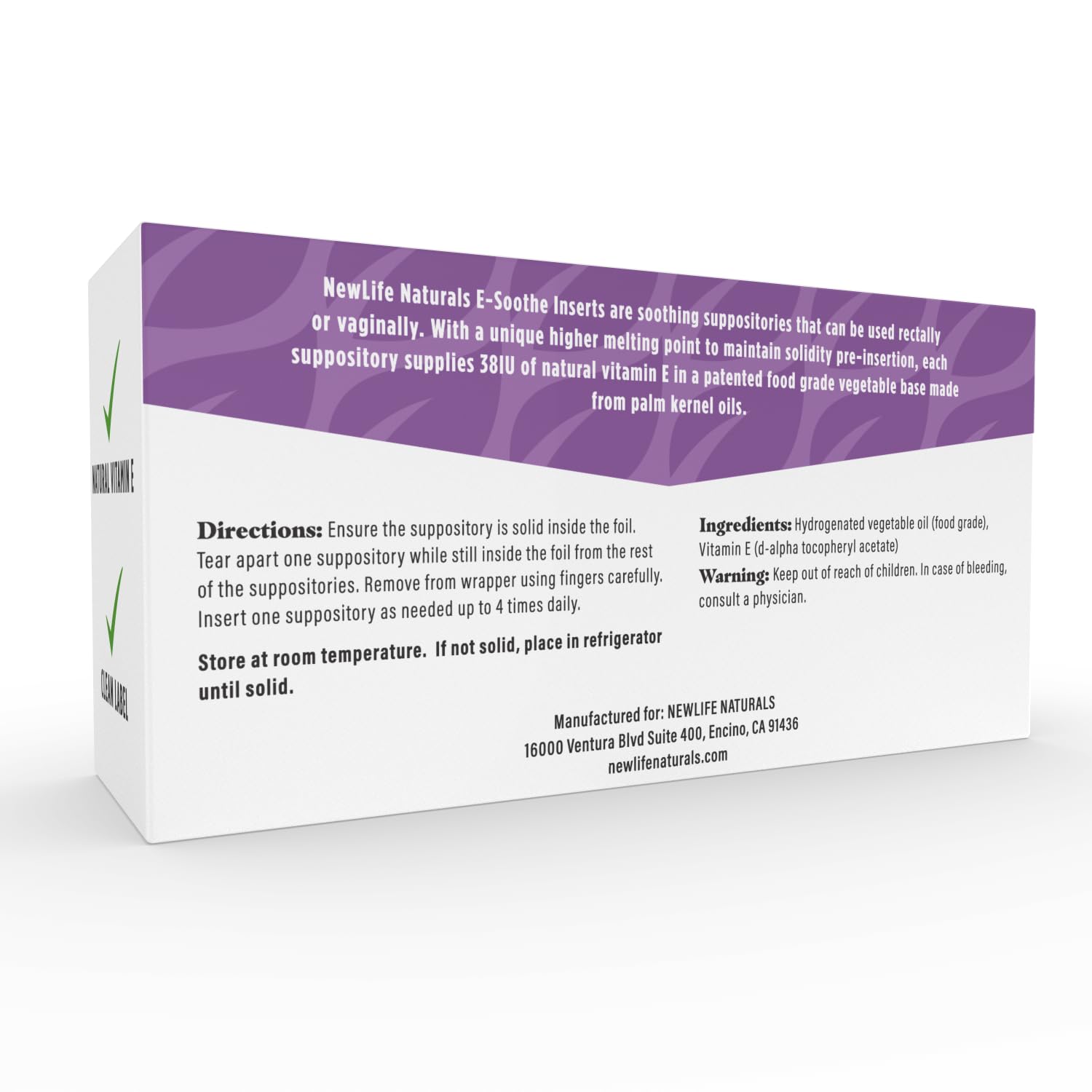 NewLife Naturals Vitamin E Suppositories 38IU - Vaginal Dryness Irritation Menopause Atrophy Relief NewLife NaturalsAu supplements
