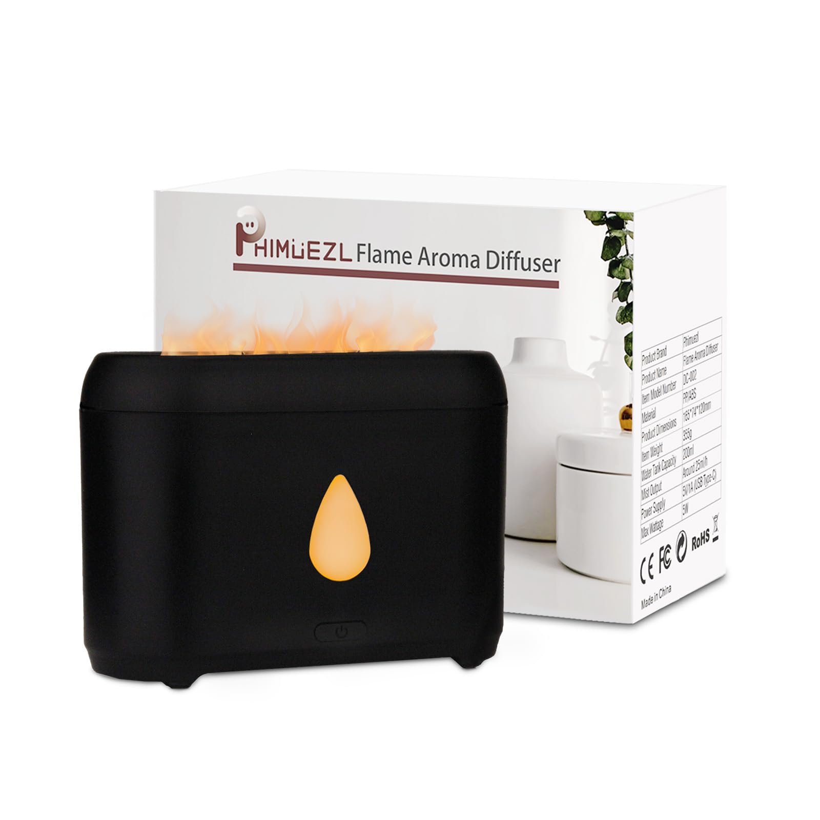 Flame Diffuser for Essential Oils (Black) PhimuezlAu supplements