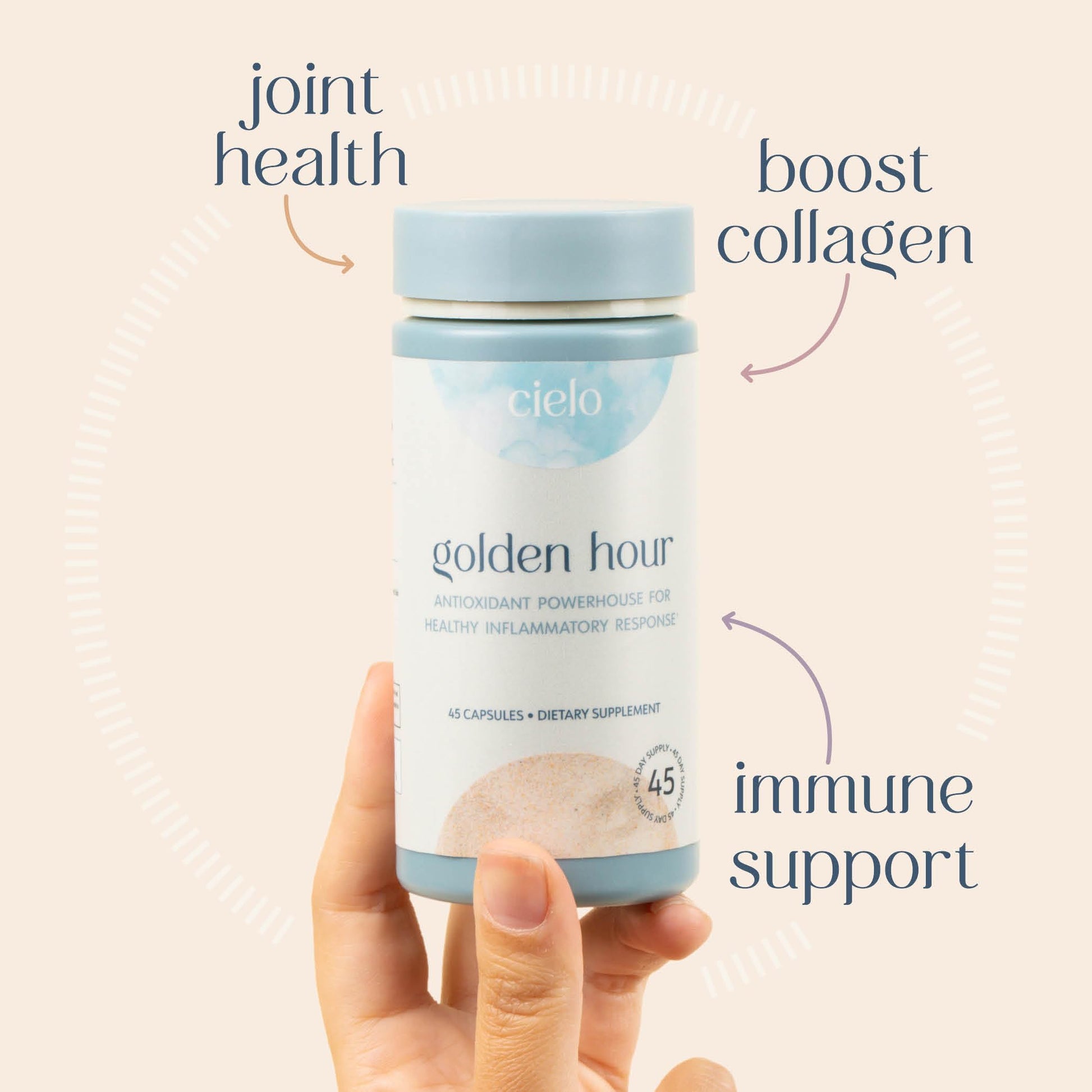 Cielo Golden Hour - Antioxidant Supplement for Healthy Immune System Response - Nutritional Antioxidant Blend for Women and Men (45 Day Supply) CieloAu supplements