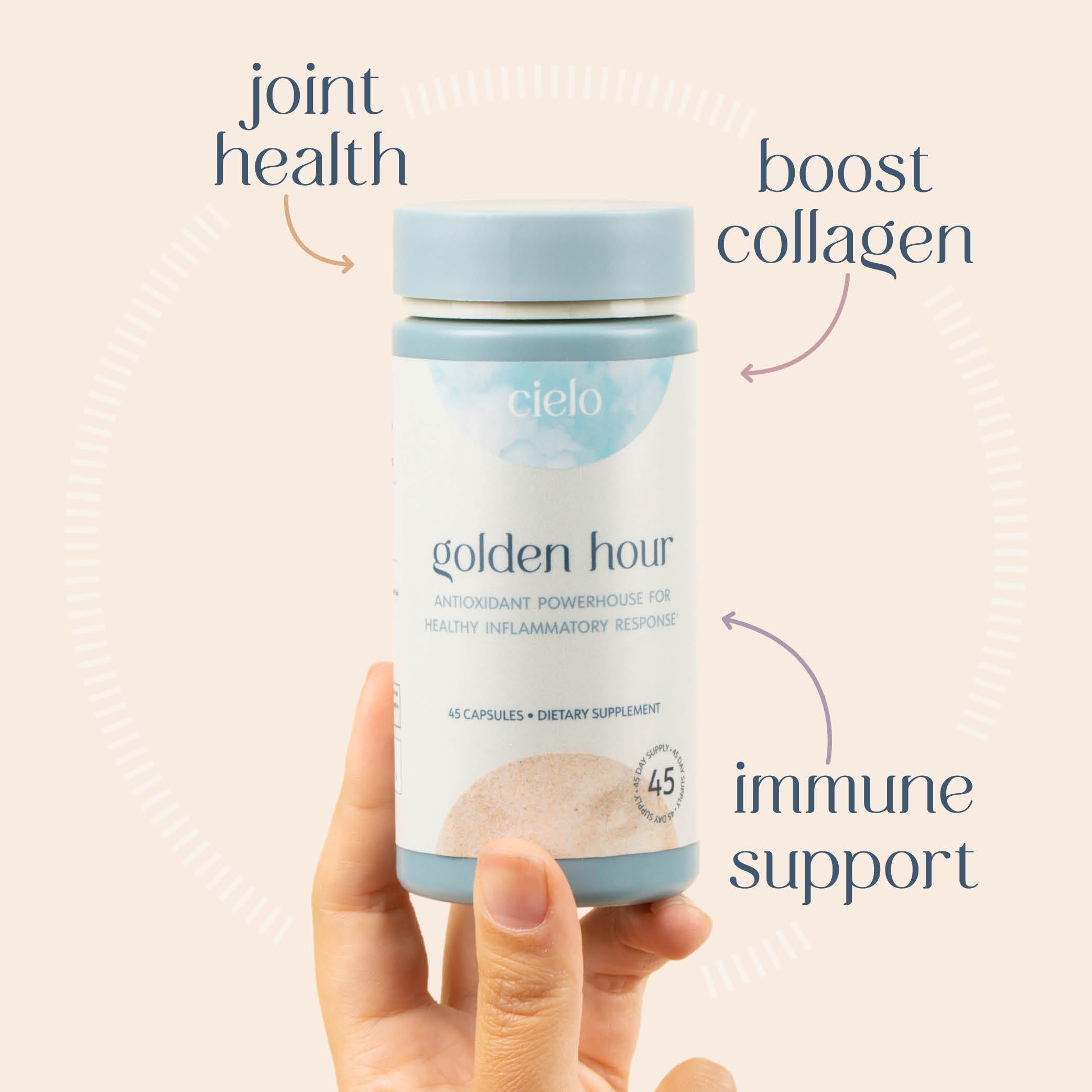 Cielo Golden Hour - Antioxidant Supplement for Healthy Immune System Response - Nutritional Antioxidant Blend for Women and Men (45 Day Supply) CieloAu supplements