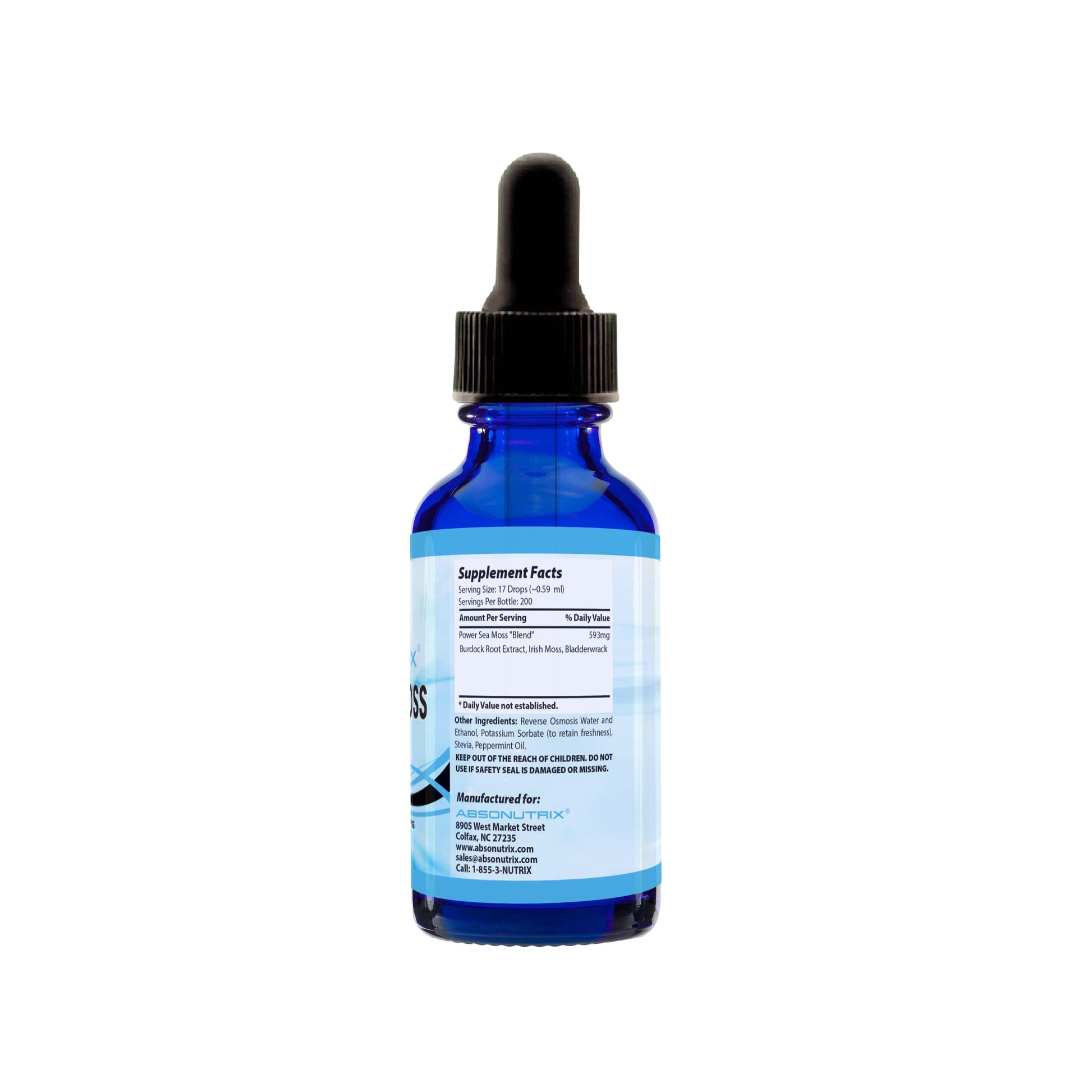 Absonutrix Power Sea Moss with Blend Burdock Root Extract 593mg, 4 Oz Liquid, 200 Servings, Made in USA, Quick Absorption, Quality Potent Ingredients, Third-Party Tested, Non-GMO AbsonutrixAu supplements