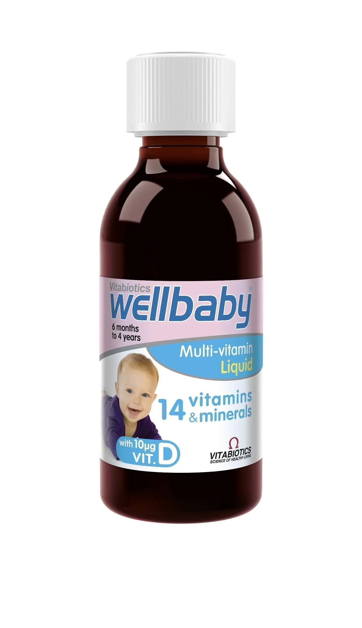 Vitabiotics Wellbaby Multi-Vitamin Liquid - Immune System Multivitamin for Infants and Babies Ages 6 Months to 4 Years - 150mL WELLBABYAu supplements
