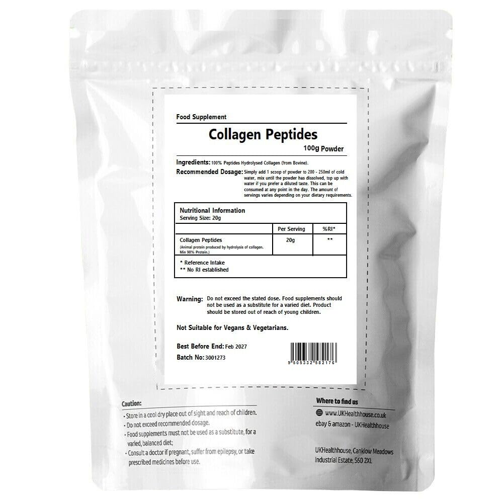 100g UKHealthHouse Collagen Powder, Bovine Collagen Peptides Powder - Collagen Supplements UKHealthHouseAu supplements