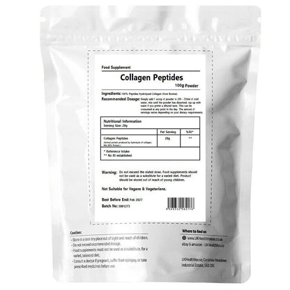 100g UKHealthHouse Collagen Powder, Bovine Collagen Peptides Powder - Collagen Supplements UKHealthHouseUS supplements