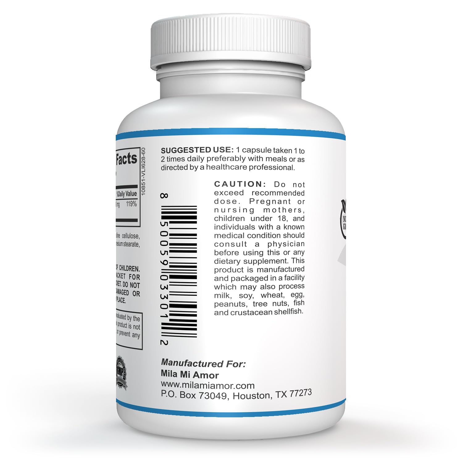 Milamiamor High Potency Magnesium | Whole Body Support | Heart, Nerve and Bone MilamiamorUS supplements