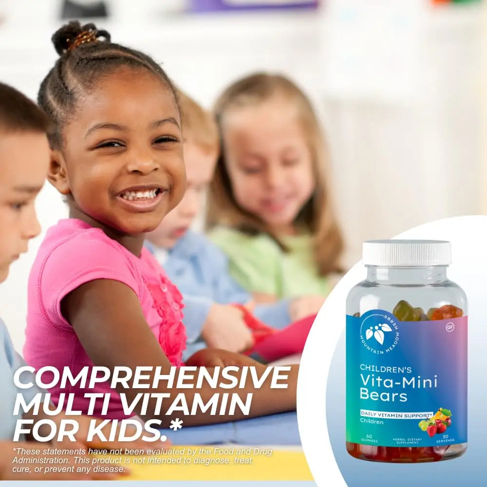 Mountain Meadow Herbs Vita-Mini Bears for Children | Multivitamin with Biotin, Folic & Pantothenic Acid, Iodin, Zinc | Mountain Meadow HerbsAu supplements