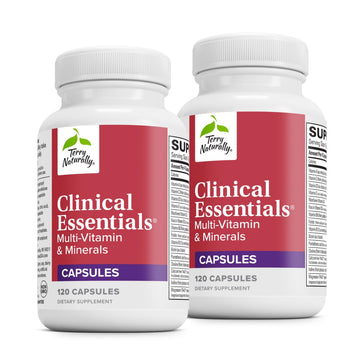 Terry Naturally Clinical Essentials - Supplement to Aid Bone, Cardiovascular & Immune Health - Supplement with Chelated Minerals - Supplement with B-Vitamins & Vitamin C - 120 Capsules (Pack of 2) Terry NaturallyAu supplements
