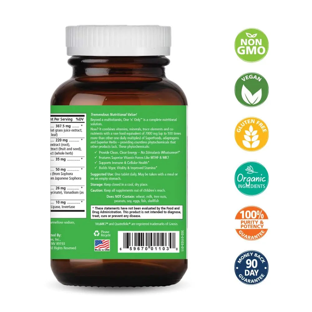 One n Only Whole Food Multivitamin by Pure Essence - Super Energetic Once a Day with Superfoods, Minerals, Enzymes PURE ESSENCE LABSAu supplements