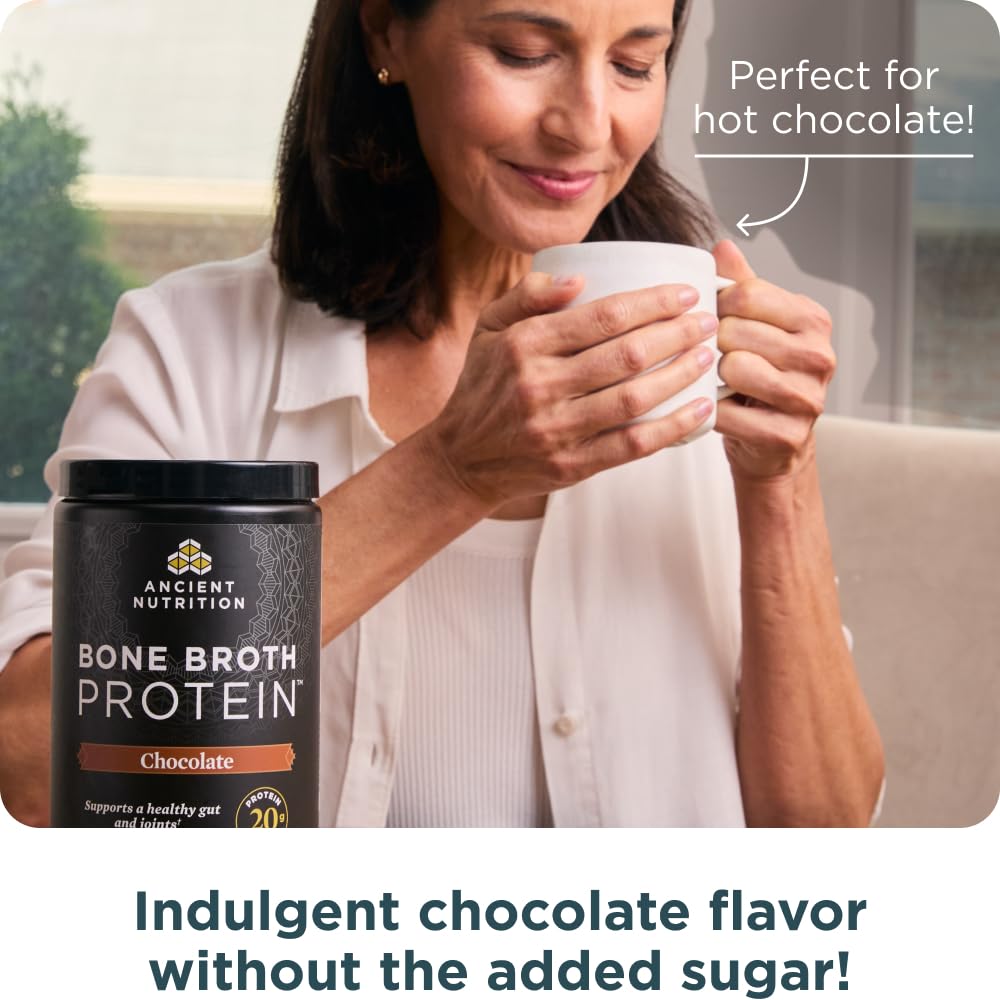 Ancient Nutrition Protein Powder Made from Real Bone Broth, Chocolate, 20g Protein Per Serving, 20 Serving Tub, Gluten Free Hydrolyzed Collagen Ancient NutritionUS supplements