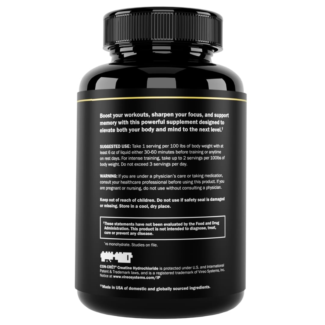 Prime Labs Creatine HCl Capsules - with CON-CRĒT®, Rhodiola Root Extract, & L-Theanine - Muscle Support, Endurance, Cognitive Function - for Men & Women - 60 Pills Prime LabsAu supplements