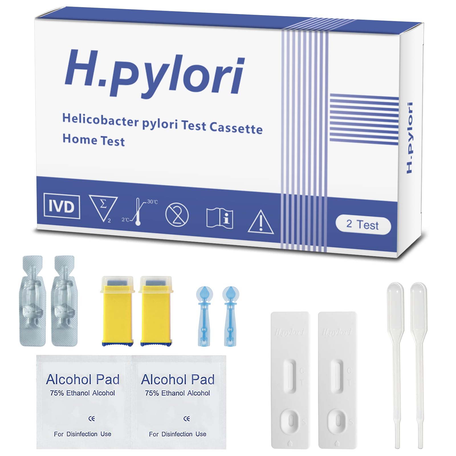 H Pylori Test Kit, Helicobacter Pylori Test Kit - Fast and Accurate, Self-Test at Home, Results in 10-15 Minutes, No Lab Visit Required OUROZOAu supplements