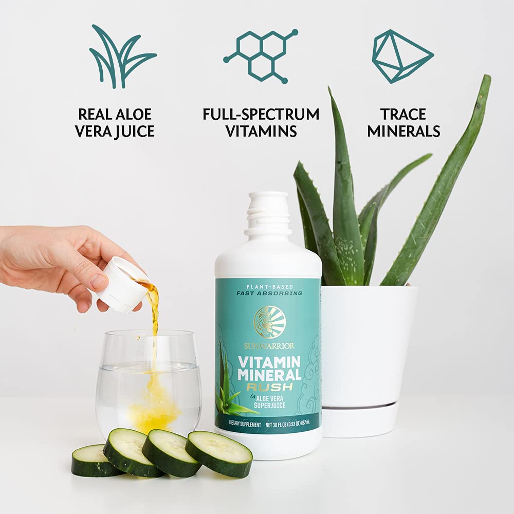 Sunwarrior Liquid Multivitamin Supplements & Minerals Vegan Plant-Based with Aloe Vera for Men and Women | Energy & Immune Support Gluten Sugar Dairy Free | 30 Fl Oz SunwarriorAu supplements