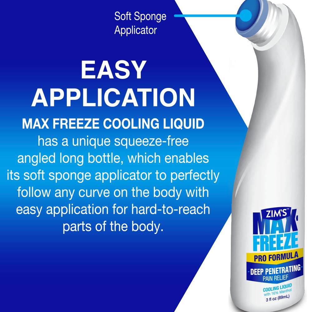 Zim's Max Freeze Liquid | 3 Pack - Pain Relief Topical Analgesic Cooling Liquid for Muscles and Joints Associated with Backaches, Arthritis, Strains, Bruises & Sprains, (P251080-1) 3 Ounce Zim’s MaxAu supplements