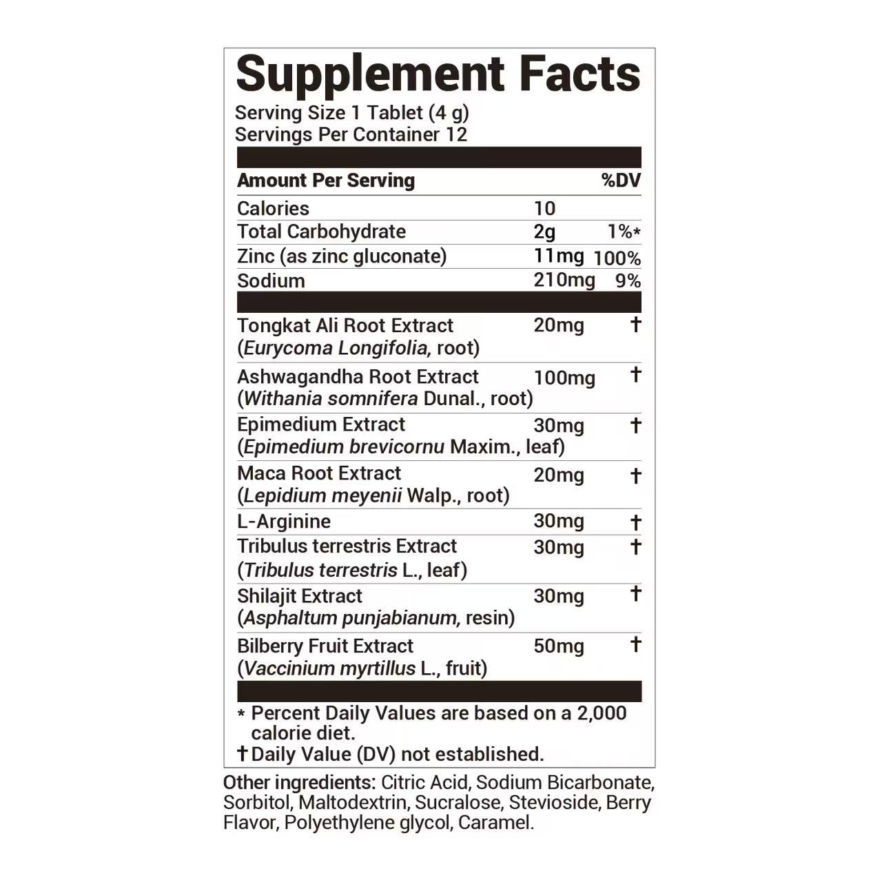 DrBioCare Peak Mode Core Vitality for Men 7-in-1 Effervescent Tablets | Tongkat Ali, Maca & L-Arginine，Ashwagandha, | Boost Stamina, Drive & Blood Flow for Good Performance | Berry Flavor 12 Tablets DrBioCareAu supplements