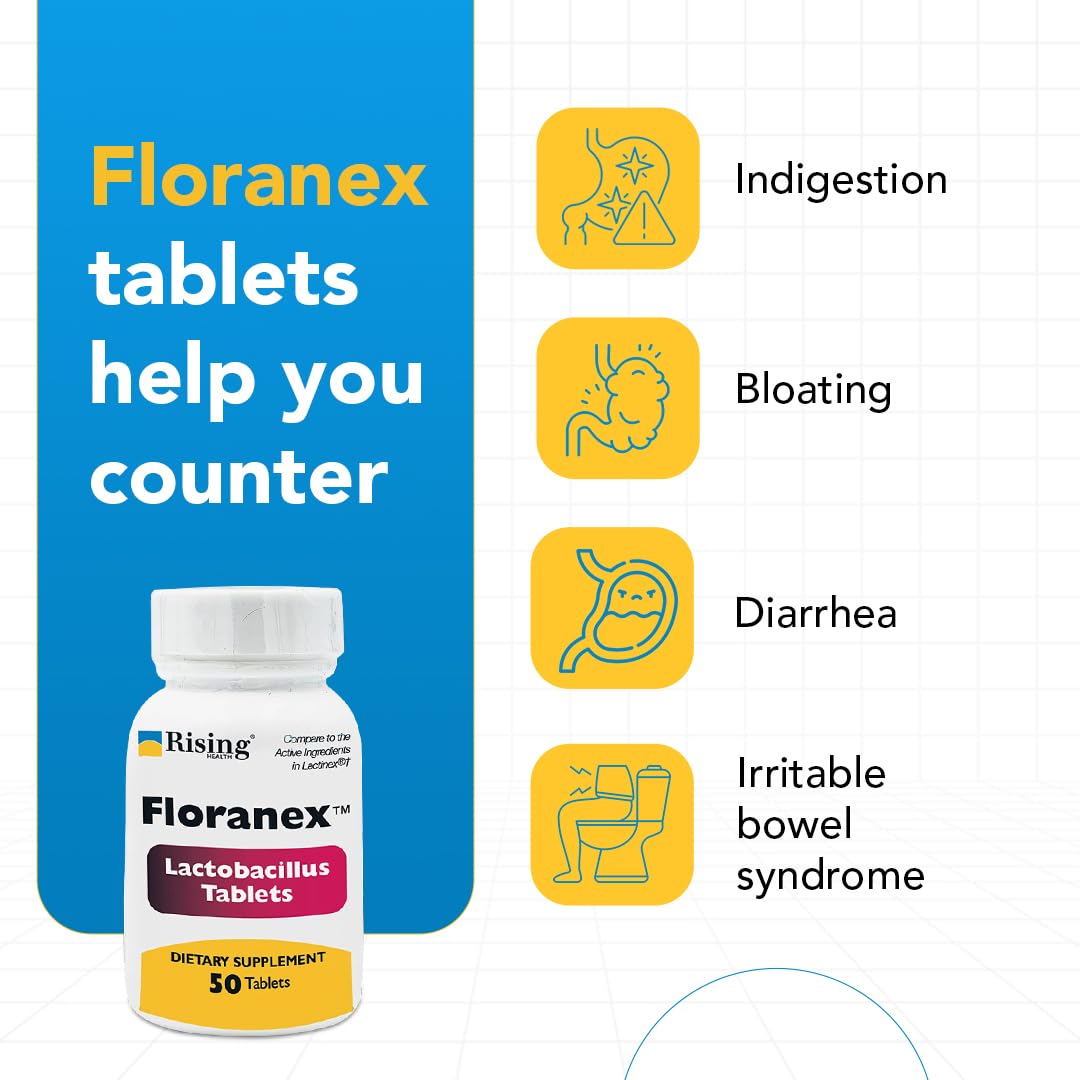 Rising Health - Floranex Tablets - Lactobacillus Probiotic Dietary Supplements - 50 Tablets RisingAu supplements