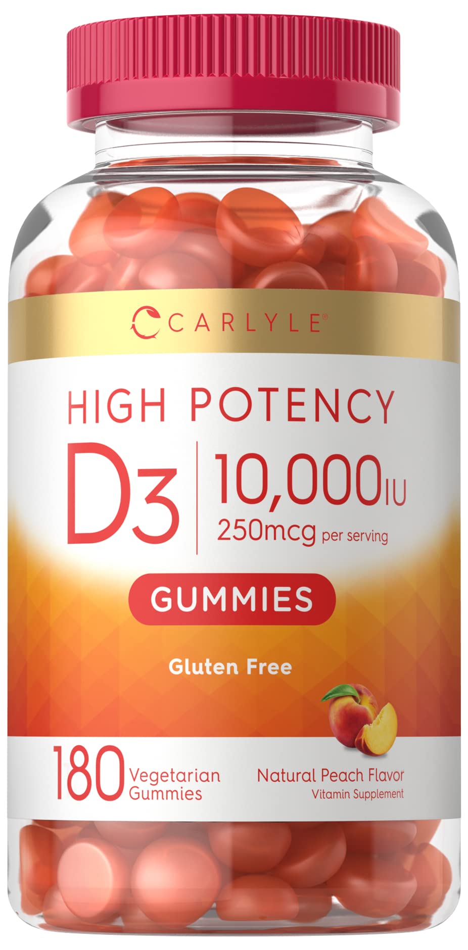 Carlyle Vitamin D3 Gummies | 10,000 iu | 180 Count | Vegetarian, Non-GMO CarlyleAu supplements