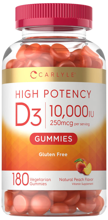 Carlyle Vitamin D3 Gummies | 10,000 iu | 180 Count | Vegetarian, Non-GMO CarlyleUS supplements