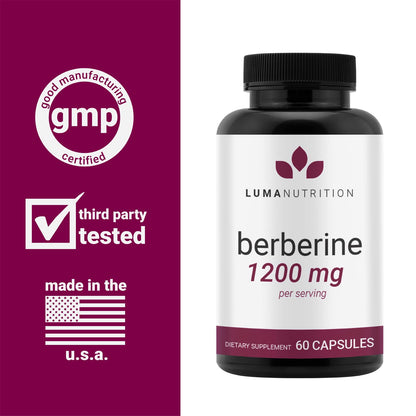 Luma Nutrition Berberine Supplement - Berberine 1200mg Per Serving - Berberine HCI Luma NutritionUS supplements