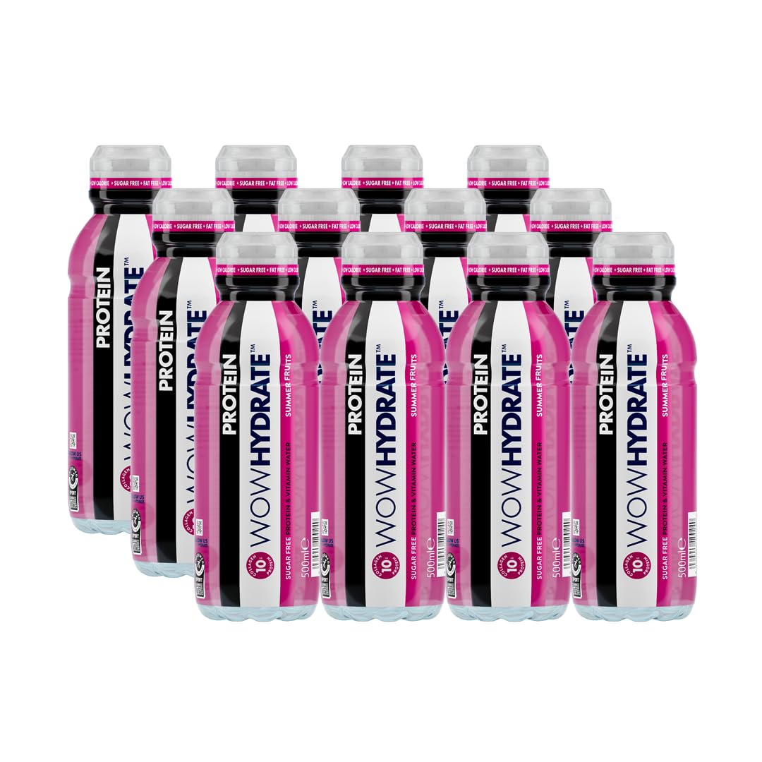 WOW HYDRATE Protein Water, Summer Fruits Flavour Protein Drink, Natural Flavourings, Healthy Hydration WOW HYDRATEAu supplements
