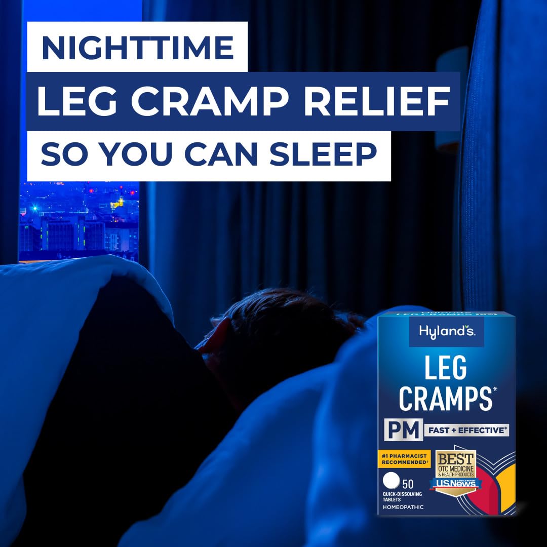 Hyland's Leg Cramps PM, Relief of Nighttime Leg, Calf, and Foot Cramps, 50 Quick-Dissolving Tablets 4-Pack (200 Total) Hyland'sAu supplements