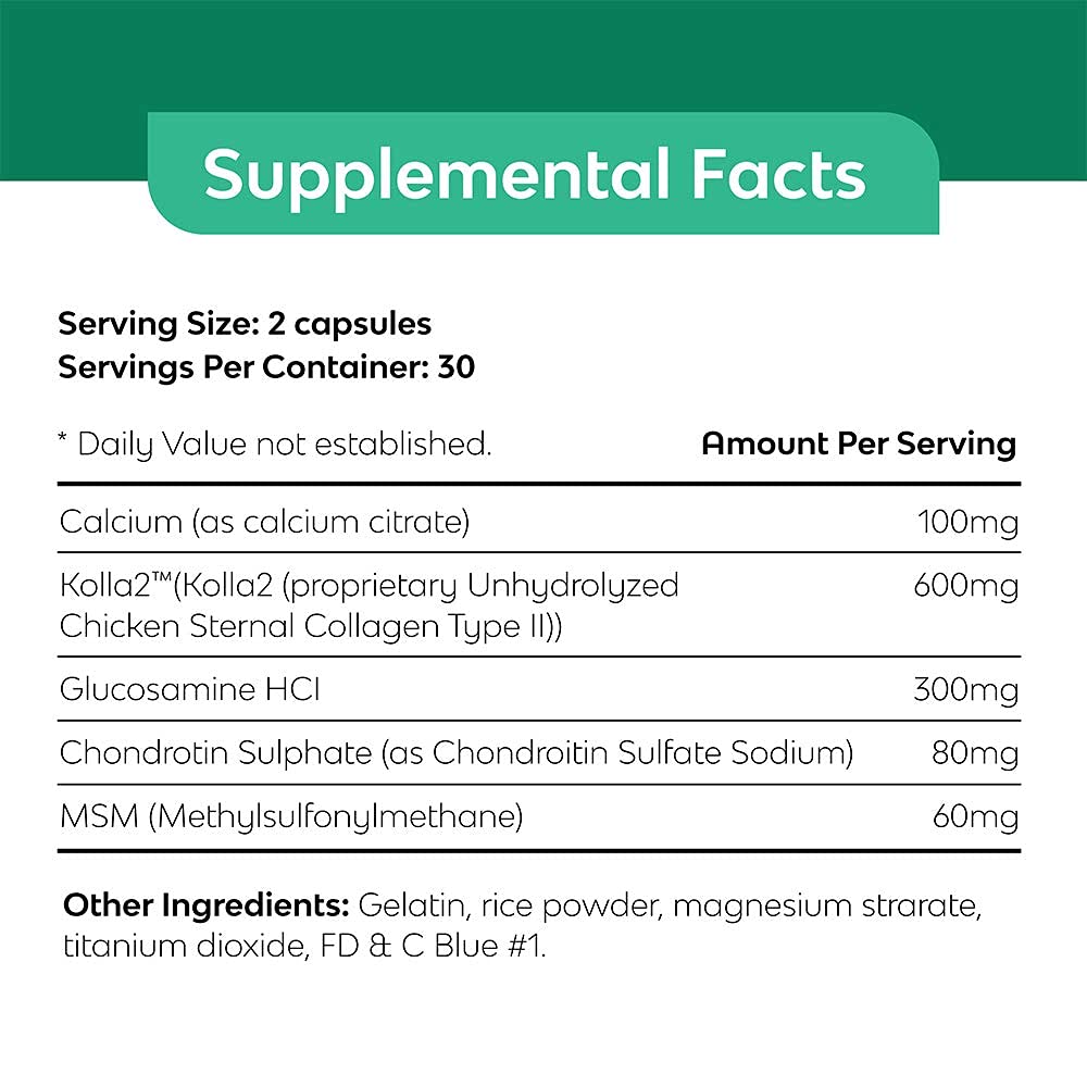 Best in Nature Bone Essense with Kolla2 (Type II Collagen) - Bone and Joint Health Supplement. (60 Count) Best in NatureAu supplements