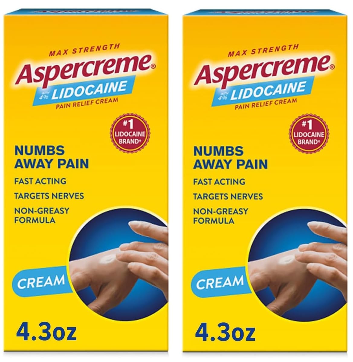 Aspercreme with Lidocaine Maximum Strength Pain Relief Cream, 4.3 Oz (Pack of 2) AspercremeAu supplements