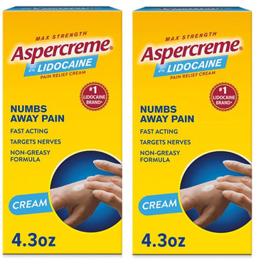 Aspercreme with Lidocaine Maximum Strength Pain Relief Cream, 4.3 Oz (Pack of 2) AspercremeAu supplements