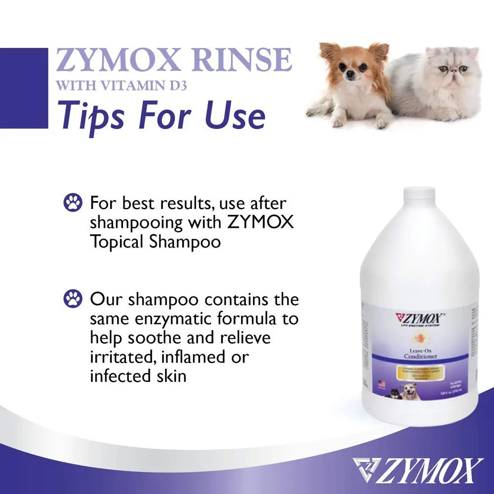 ZYMOX Leave-in Conditioner with Vitamin D3 for Cats & Dogs, 1gal Zymoxnz supplements