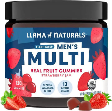 Llama Naturals Multivitamin for Men, Vegan, Organic Gummies with Vitamin D, C and K, Men's Real Fruit Gummy Vitamins Llama NaturalsAu supplements
