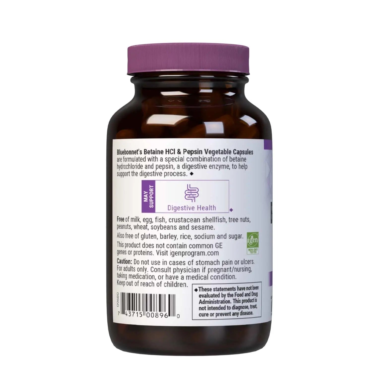 BlueBonnet Betaine HCI Plus Pepsin Vegetarian Capsules, 90 Count BlueBonnetAu supplements