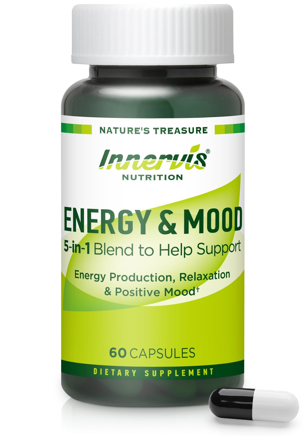 Caffeine Free Natural Energy Boost with Ashwagandha, Maca & Magnesium - Support Stress Relief, Focus & Mood - 60 Capsules by Innervis Nutrition INNERVISNUTRITIONAu supplements