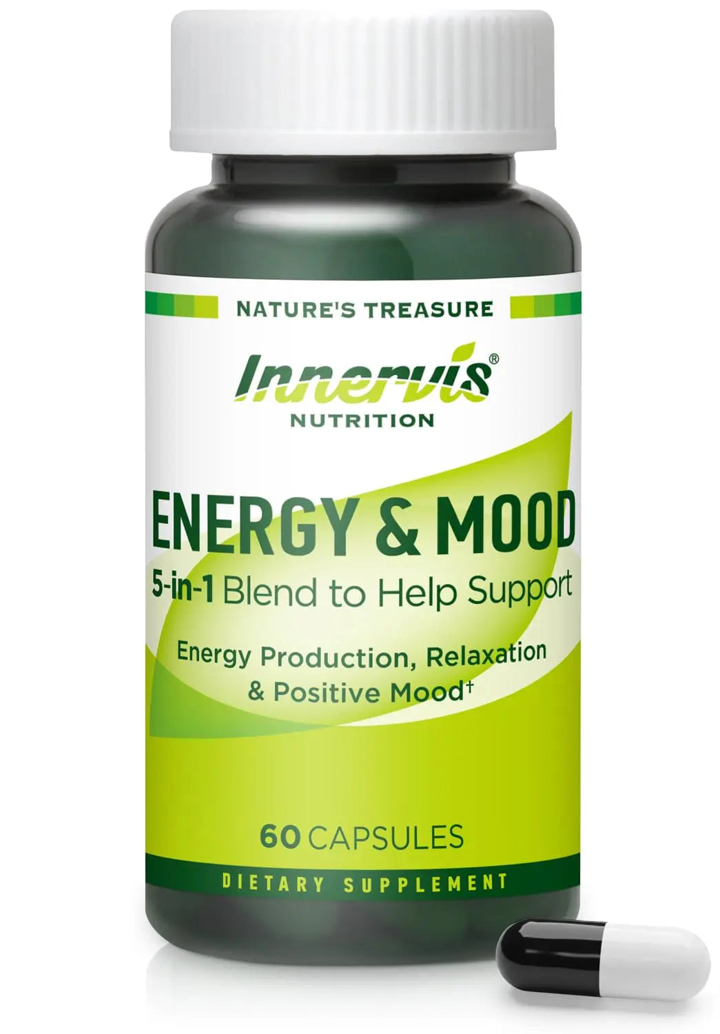 Caffeine Free Natural Energy Boost with Ashwagandha, Maca & Magnesium - Support Stress Relief, Focus & Mood - 60 Capsules by Innervis Nutrition INNERVISNUTRITIONAu supplements