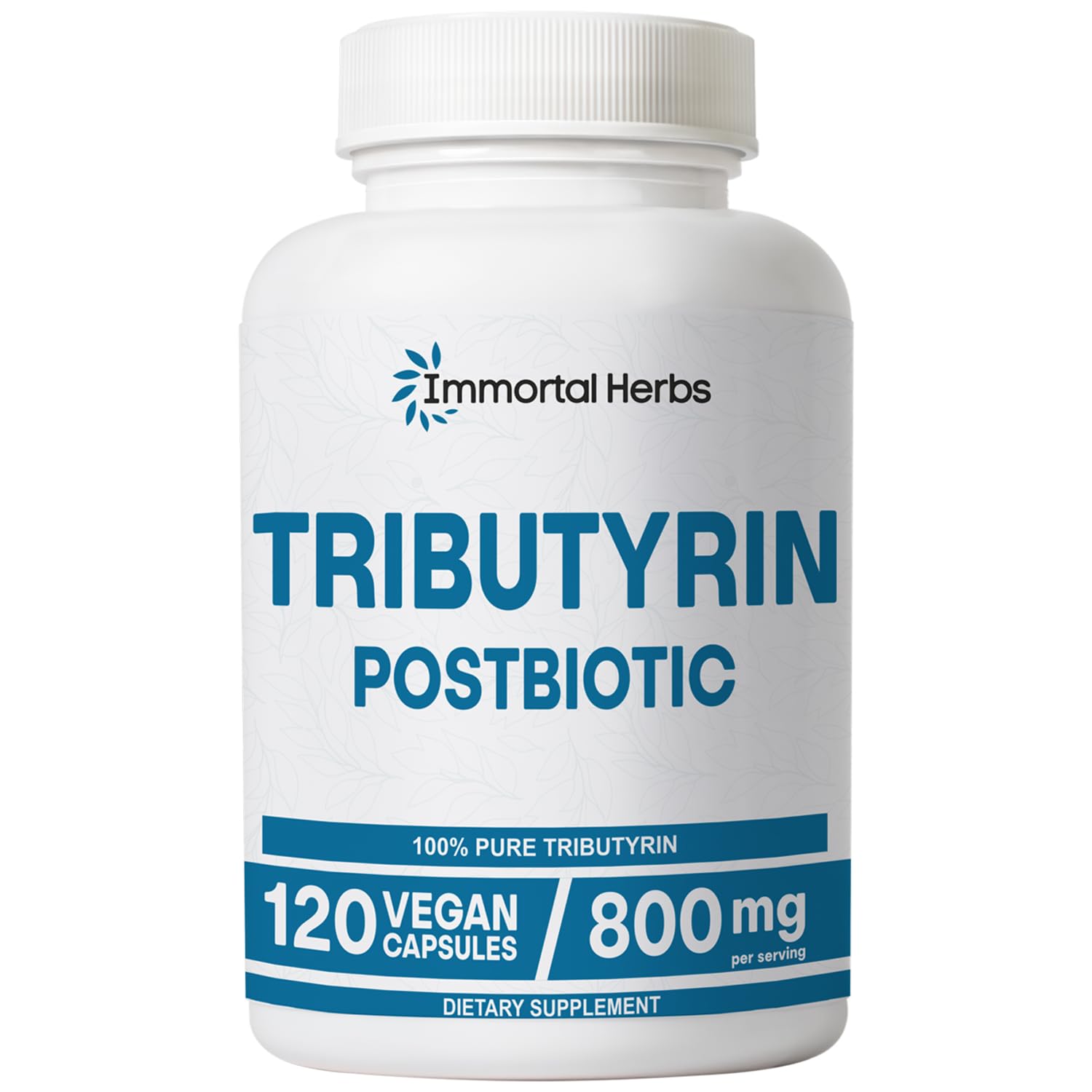 Immortal Herbs Tributyrin Supplement 800mg, Advanced Butyrate Form, 55% Standardized, More Effective Delivery Than Sodium Butyrate, 120 Capsules, Non-GMO & Gluten Free Postbiotic Supplement Immortal HerbsAu supplements