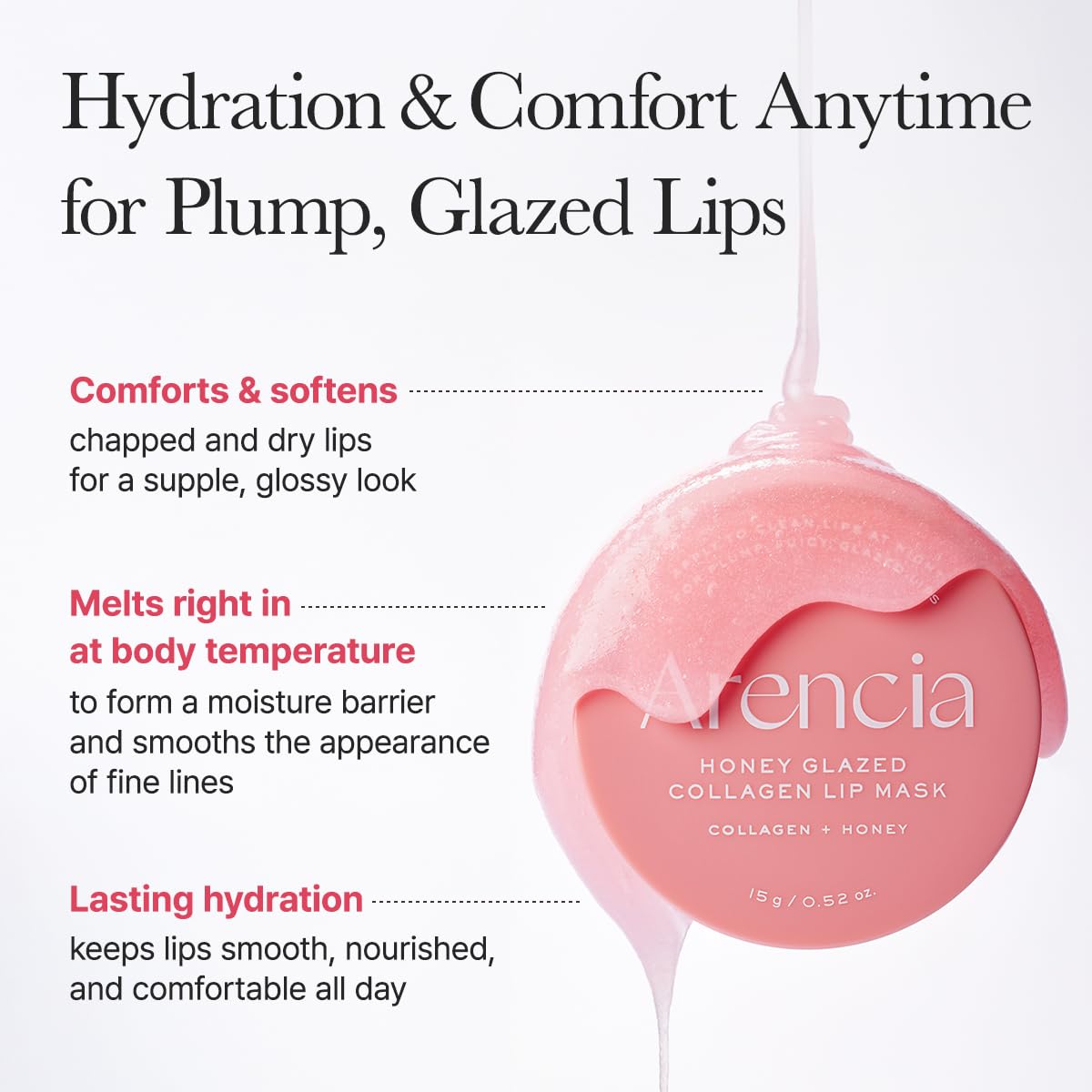 Arencia Honey Glazed Collagen Lip Mask, Overnight Lip Treatment with Collagen and Honey, 0.52 oz ARENCIAAu supplements