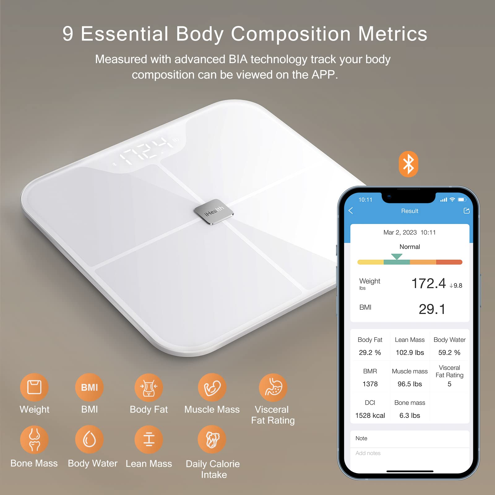 iHealth Nexus Smart Scale for Body Weight Bluetooth, Digital Bathroom Scale Body Fat and Muscle iHealthUS supplements