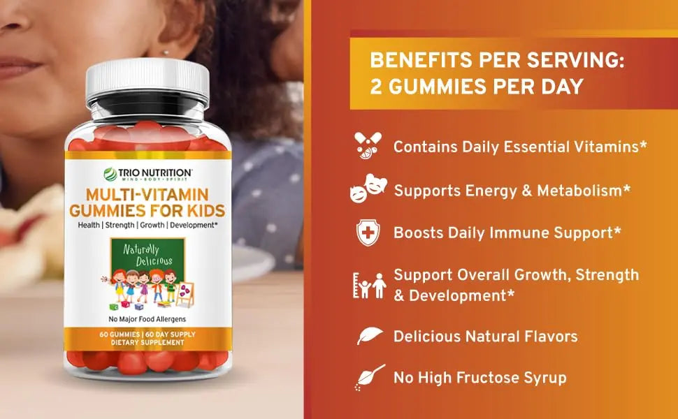 TRIO NUTRITION Premium Kids Multivitamin Gummies with Vitamin C & Zinc for Immune & Energy Support | TRIO NUTRITIONAu supplements