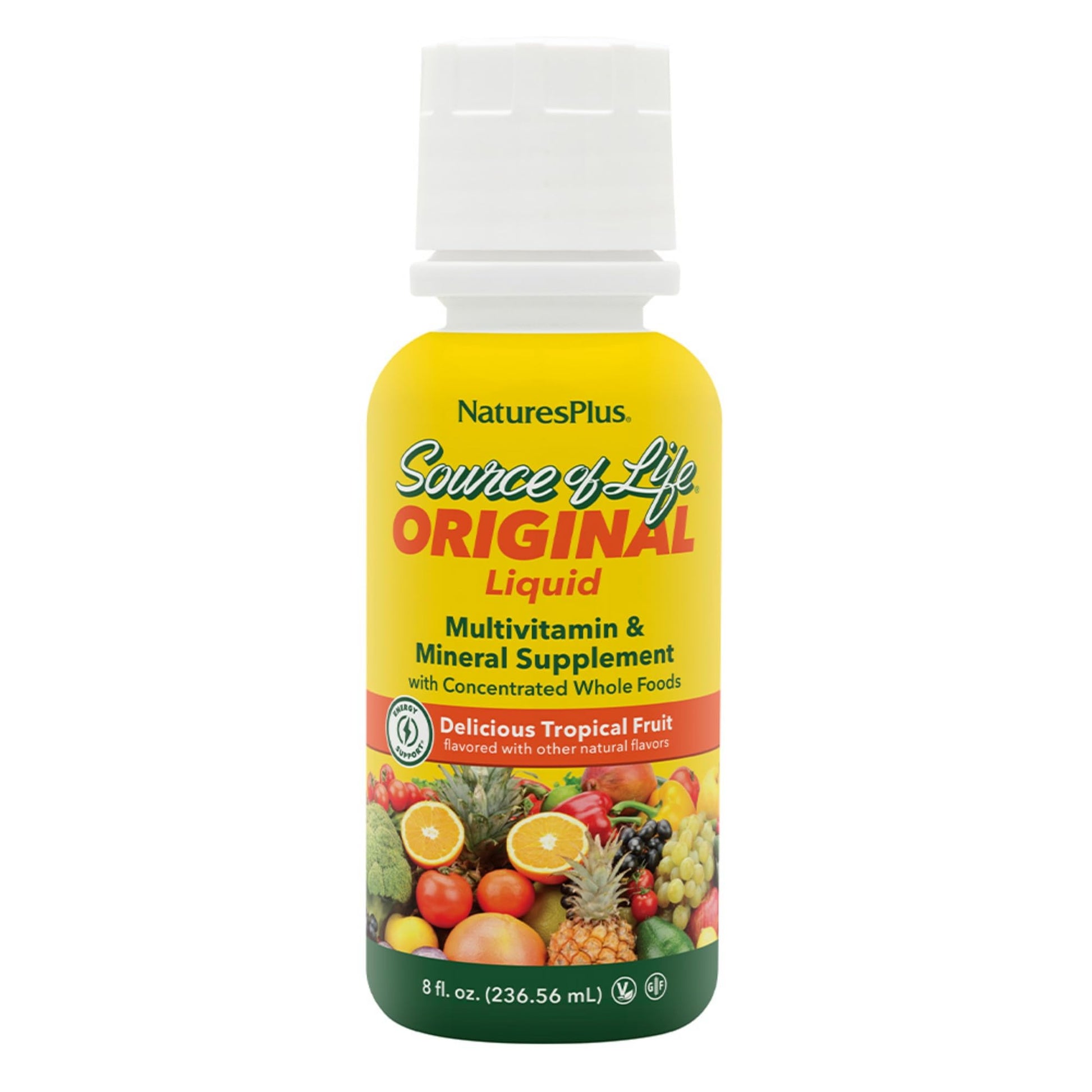 NaturesPlus Source of Life Liquid, Tropical Fruit - 8 fl oz - Multivitamin & Mineral Supplement - Gluten Free, Vegetarian - 8 Servings NaturesPlusAu supplements