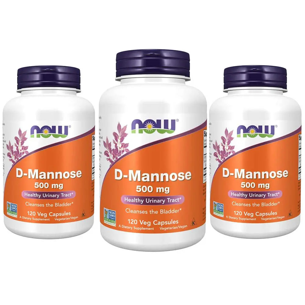 NOW Foods Supplements, D-Mannose 500 mg, Non-GMO Project Verified, Healthy Urinary Tract*, 120 Veg Capsules (Pack of 3) NOW FoodsAu supplements