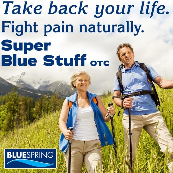 Super Blue Stuff OTC 12-oz. Pump Bottle - Natural, Made in USA, Paraben-free, Works in As Little As 5 Minutes for Joint/Muscle Pain, Backaches, Sprains/Strains, Bruises & Arthritis by Blue Spring Blue SpringAu supplements