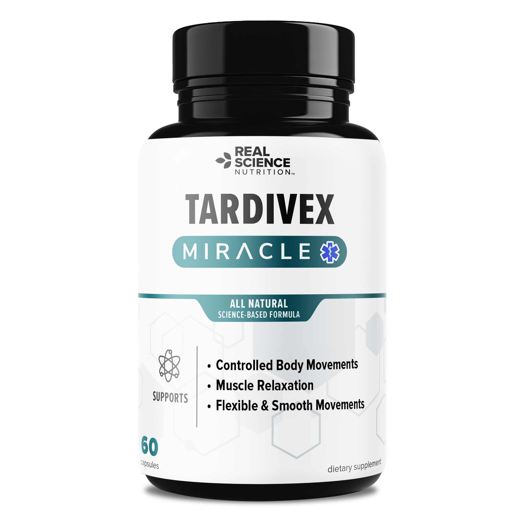 Real Science Tardivex All Natural Nerve Support Supplement for Neurological Balance - Includes Vinitrox, GABA & Essential Vitamins for Controlled Movement & Coordination - Made in USA, 60 Caps Real Science NutritionAu supplements