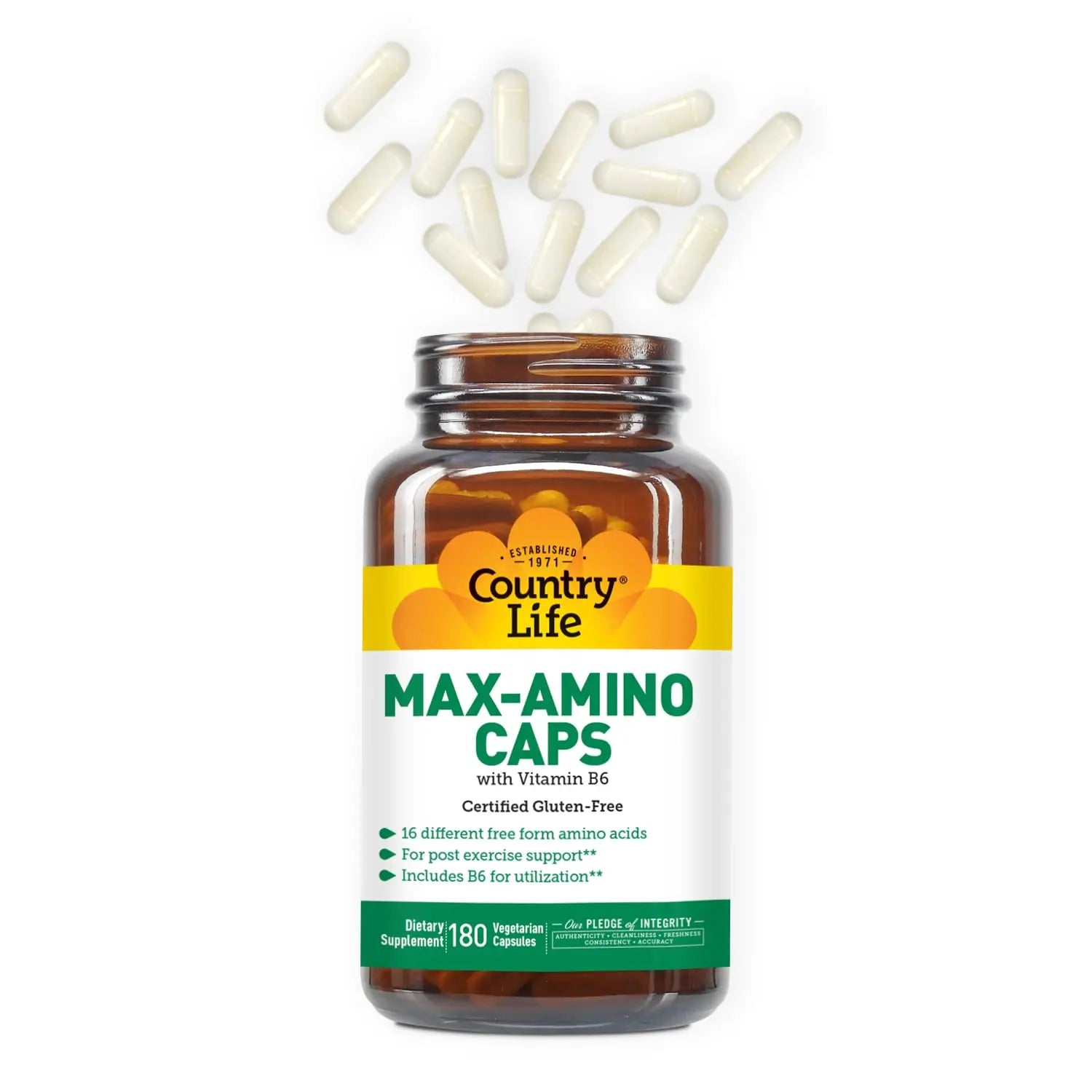 Country Life Maxi-Amino 16 Amino Acids 90 Capsules Gluten Free Country LifeAu supplements